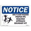Signmission OSHA Sign, 18" H, 24" W, Rigid Plastic, Arc Flash Hazard Proper PPE Sign With Symbol, Landscape OS-NS-P-1824-L-10167